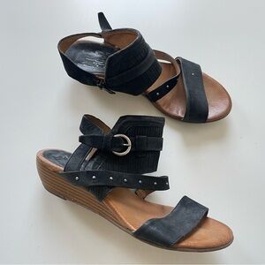 Miz Mooz Womens Farley Leather Sandals Wedge Size 39